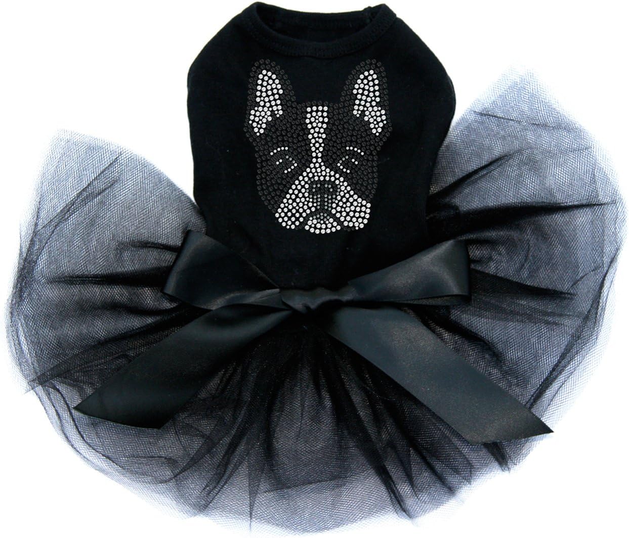 Boston Terrier Bling Rhinestone Dog Tutu Dress, 3XL Black