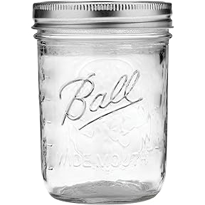 12 Ball Mason Jar with Lid - Regular Mouth - 16 oz by Jarden (Packs of 12)