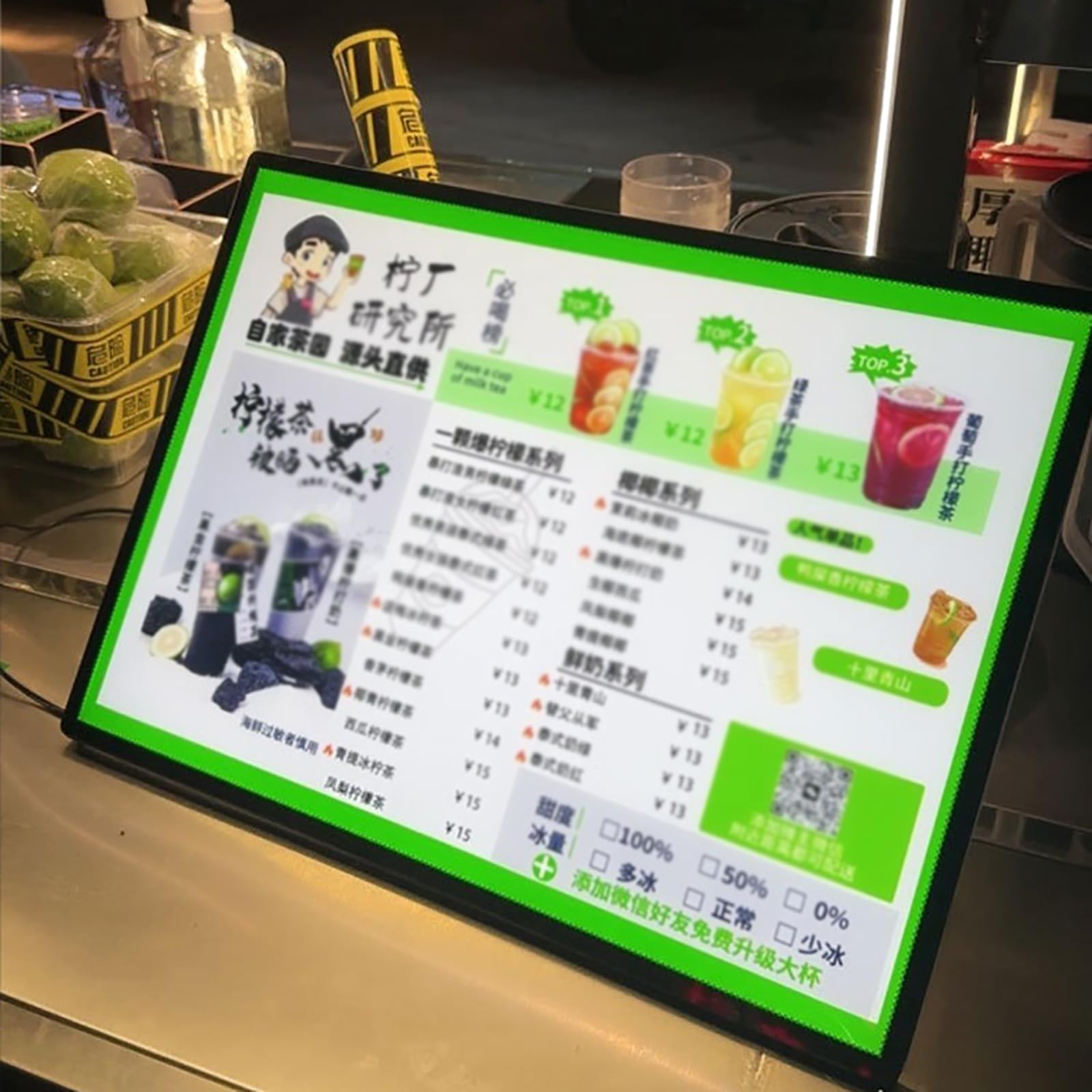Pannello luminoso pubblicitario da tavolo, pannello espositivo a LED per menu, portacarte pubblicitario con cambio immagine + base regolabile, basso consumo energetico,22.5 * 30.5cm