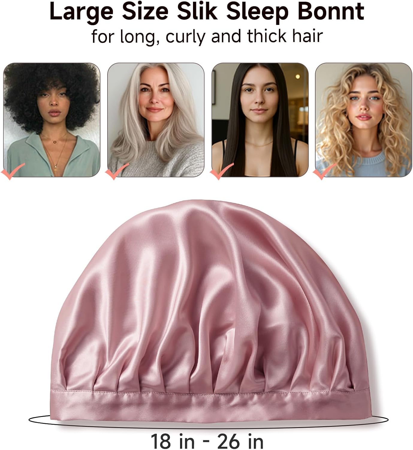 Kaome 100% Mulberry Silk Bonnet for Sleeping Women, 22 Momme Double Layer Silk Hair Wrap, Non-Slip Sleep Cap with Adjustable - Image 6