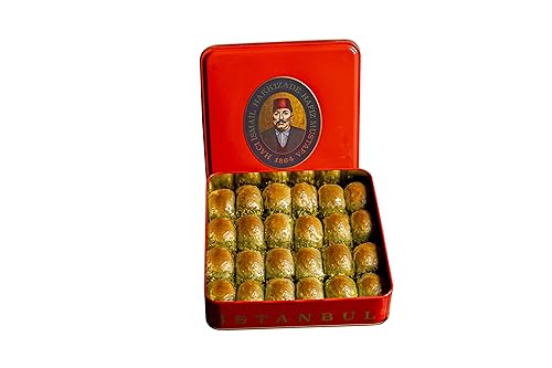 Hafiz Mustafa 1864 Istanbul Baklava - Caja de pastelería - Bocadillos de postre de Baklava horneados hechos de hojas de masa filo fresca, pistacho,