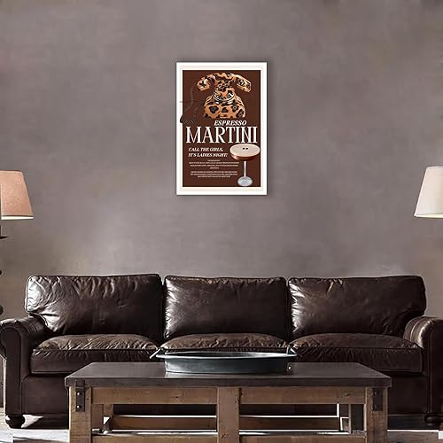 Miniatura 4 de Lienzo de cóctel vintage de Martini para pared, divertido póster de teléfono con estampado de leopardo femenino, retro, fresco, feminista, alcohol,
