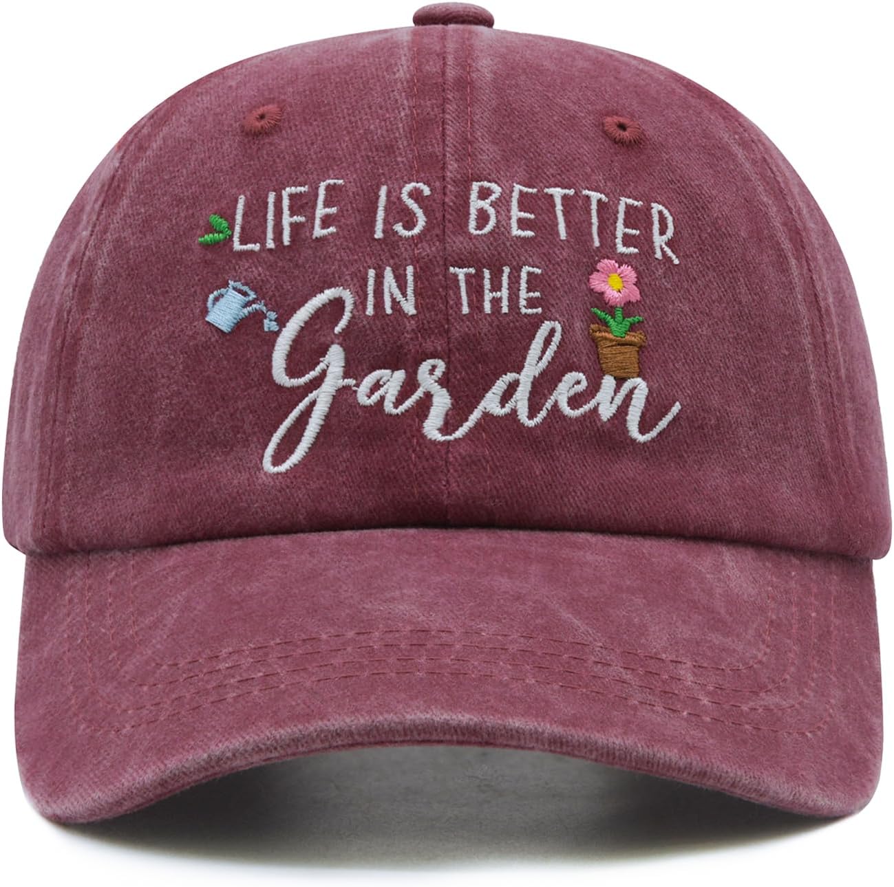 Gorro clásico para jardinería mujer rojo ajustable miniatura 1