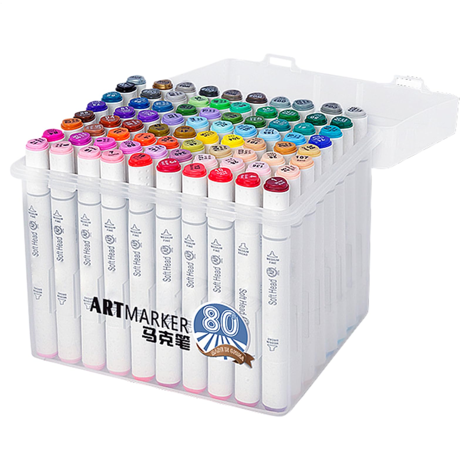 Filzstifte - 80 Farben Auslaufsichere Filzstifte Für Erwachsene & Schnelltrocknende Doppelspitzen-Marker - Schnelltrocknende Stifte Mit 80 Leuchtenden Farbtönen Für Scrapbooking, Journaling,