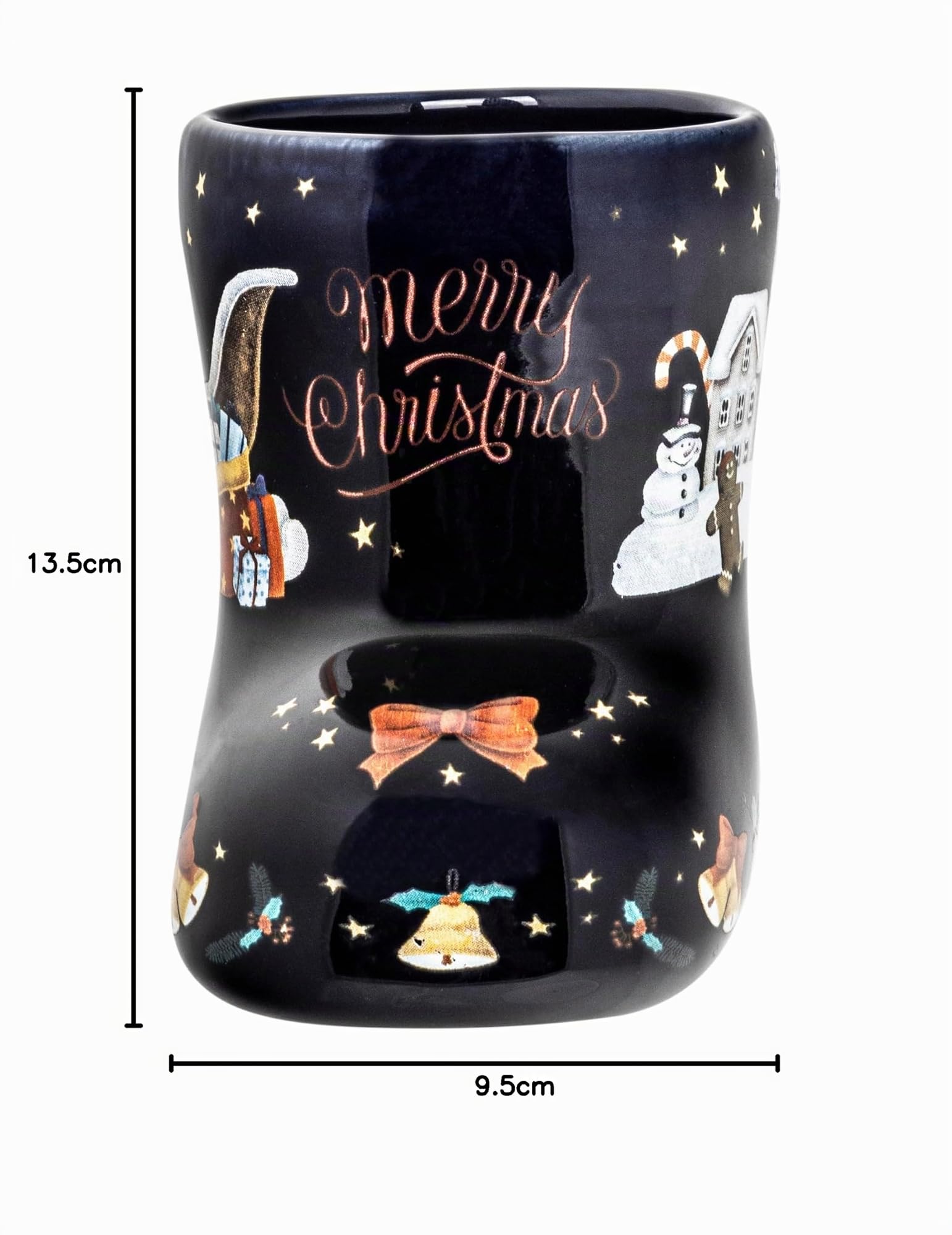 Lentz 6er Set - Glühweintassen Glühweinbecher Kinderpunschbecher Weihnachtstassen/Stiefelform aus Keramik Fassungsvermögen ca. 0,25ltr.