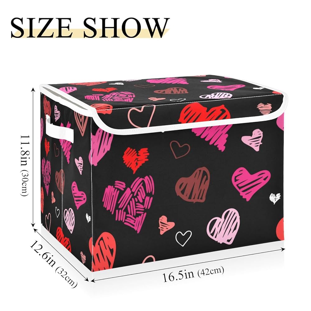 エタン　ハート型の可愛い小物入れ Amazon｜収納ボックス 折り畳み式 ラブ ハート柄 ピンク 収納