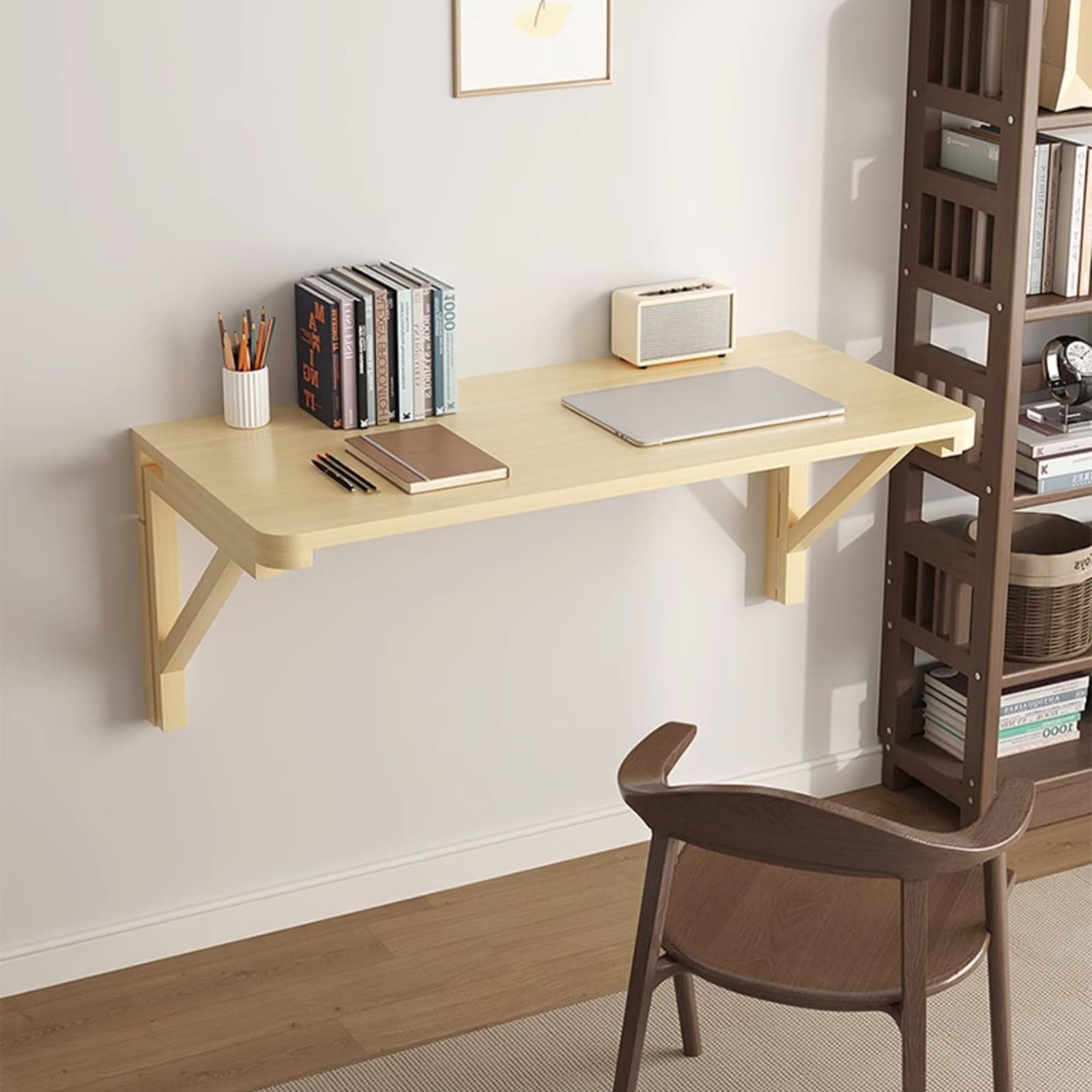 Table murale rabattable robuste avec hauteur réglable pour un espace de travail ergonomique
