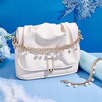 Vista 4 de PH PandaHall Dijes dorados para bolso, 2 piezas de 9.8 pulgadas, con perlas, extensor, correa decorativa para bolsa, cadena de aleación dorada