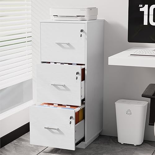 Miniatura 97 de VINGLI Archivador de 2 cajones con cerradura, archivadores rodantes para oficina en casa, soporte de impresora pequeño, organizador de archivos