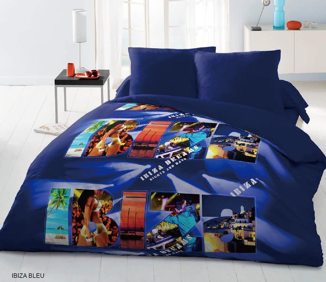 Home Passion 54374 Ibiza Blue Microfiber Luxury 3-Piece Duvet Cover 220 x 240 cm
