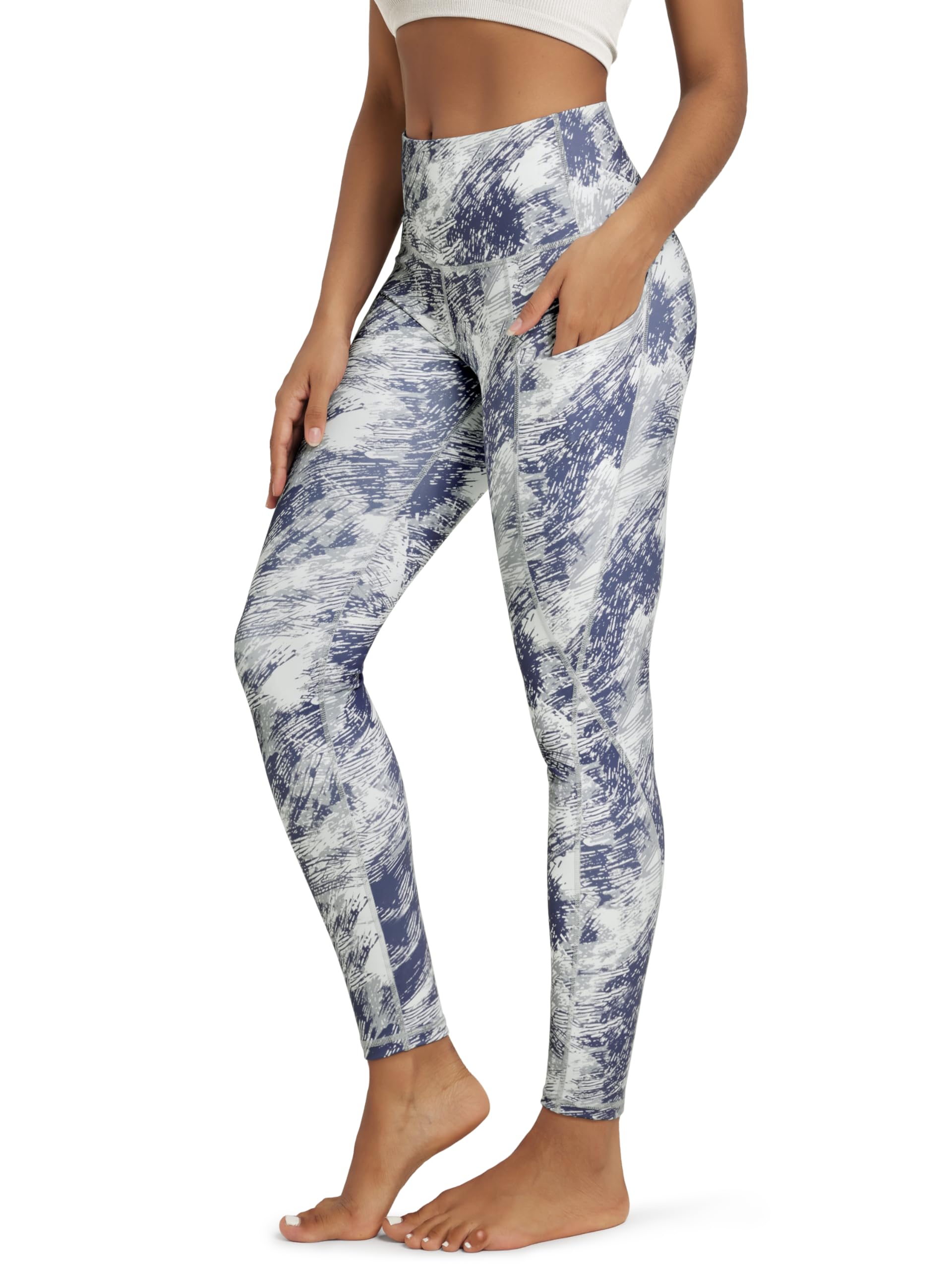 ODODOS Women's High Waisted Yoga Leggings with Pockets, Tummy Control Non See Through Workout Athletic Running Yoga Pants