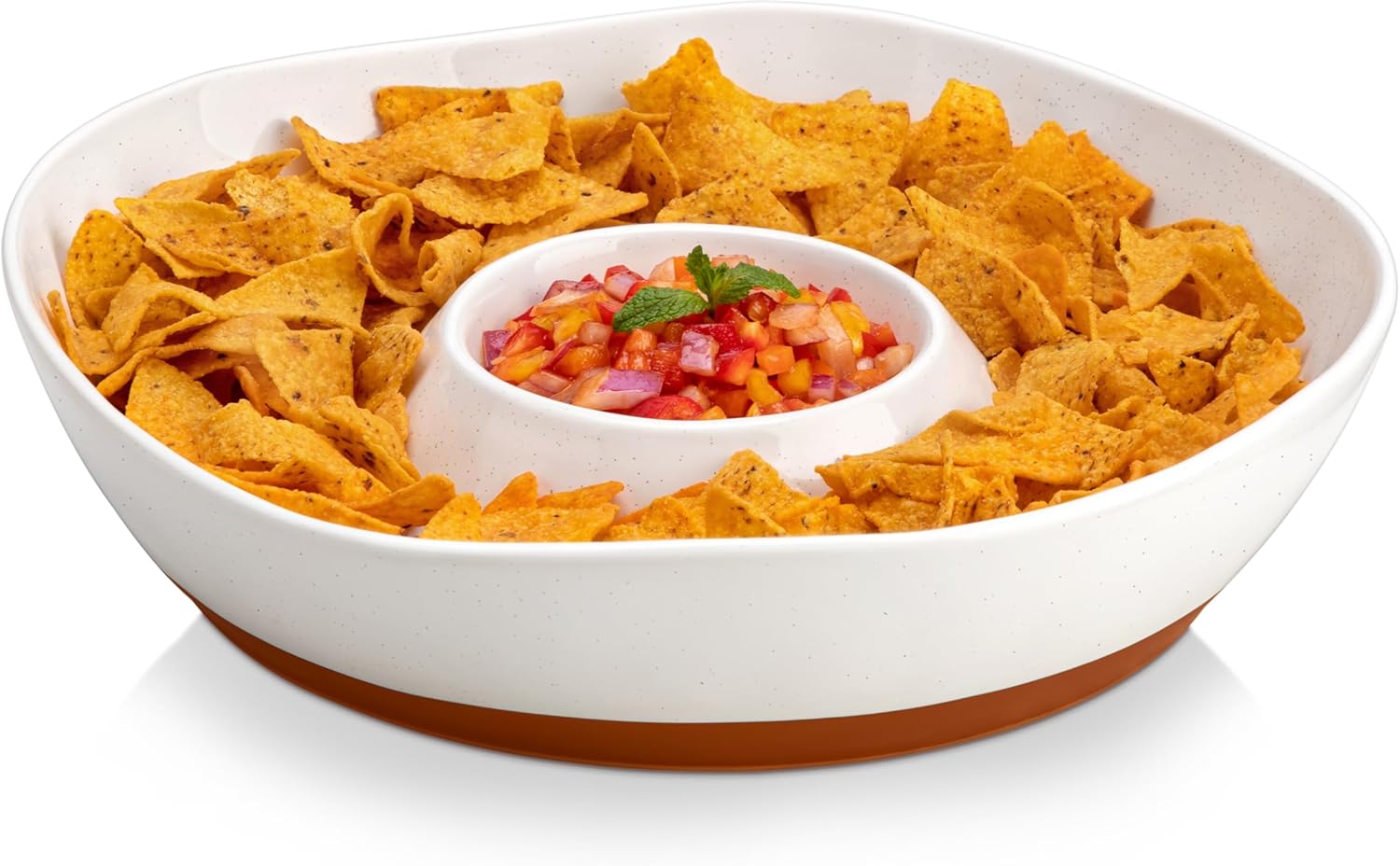 MALACASA Ceramic Chips And Dip Serving Tray, 12 Inch Large Divided Bowls Set For - View #8