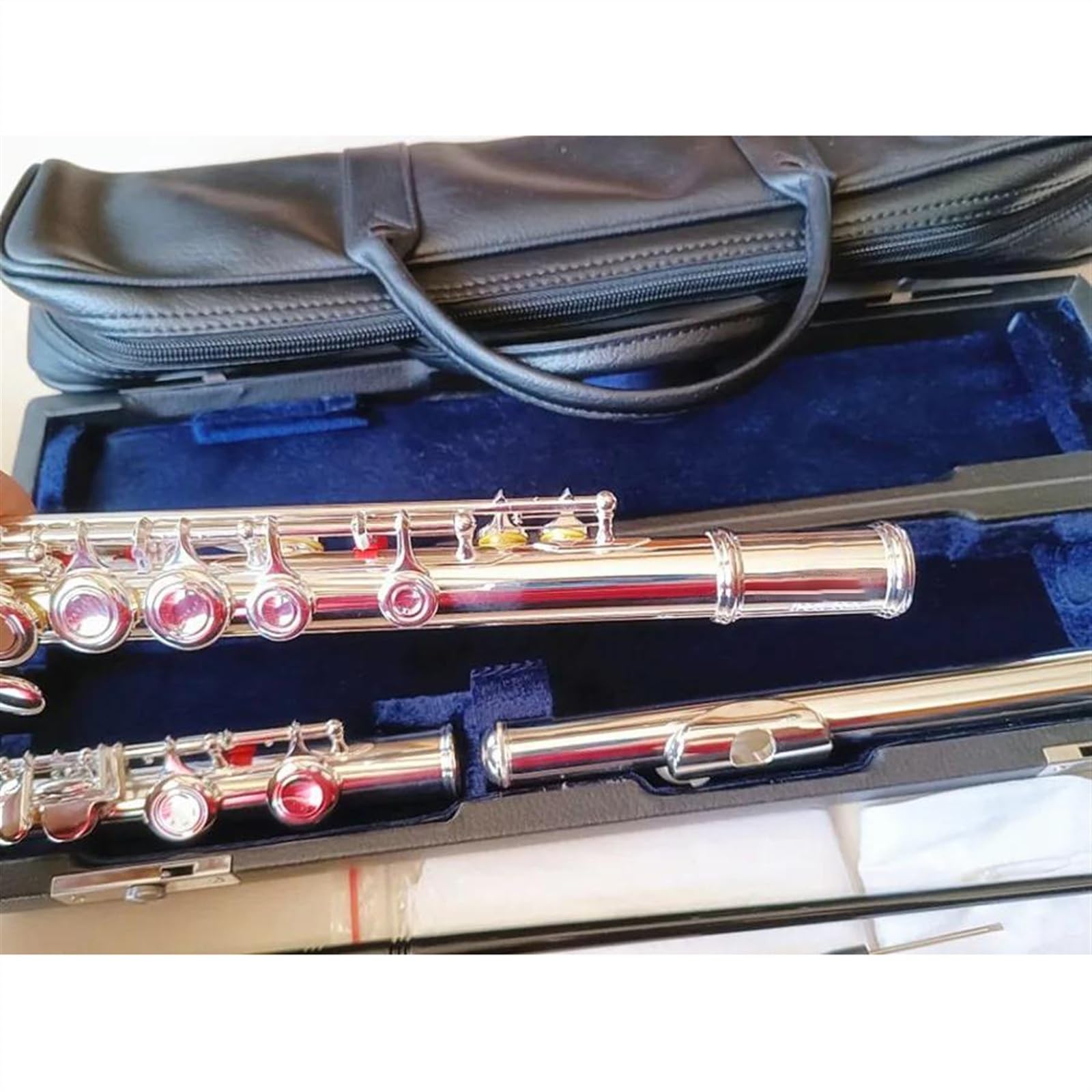 Professionale Flauto Traverso Corpo Placcato Argento Cupronichel 16 Fori Fori Chiusi Strumento Flauto Traverso Chiave C Con Chiave Mi