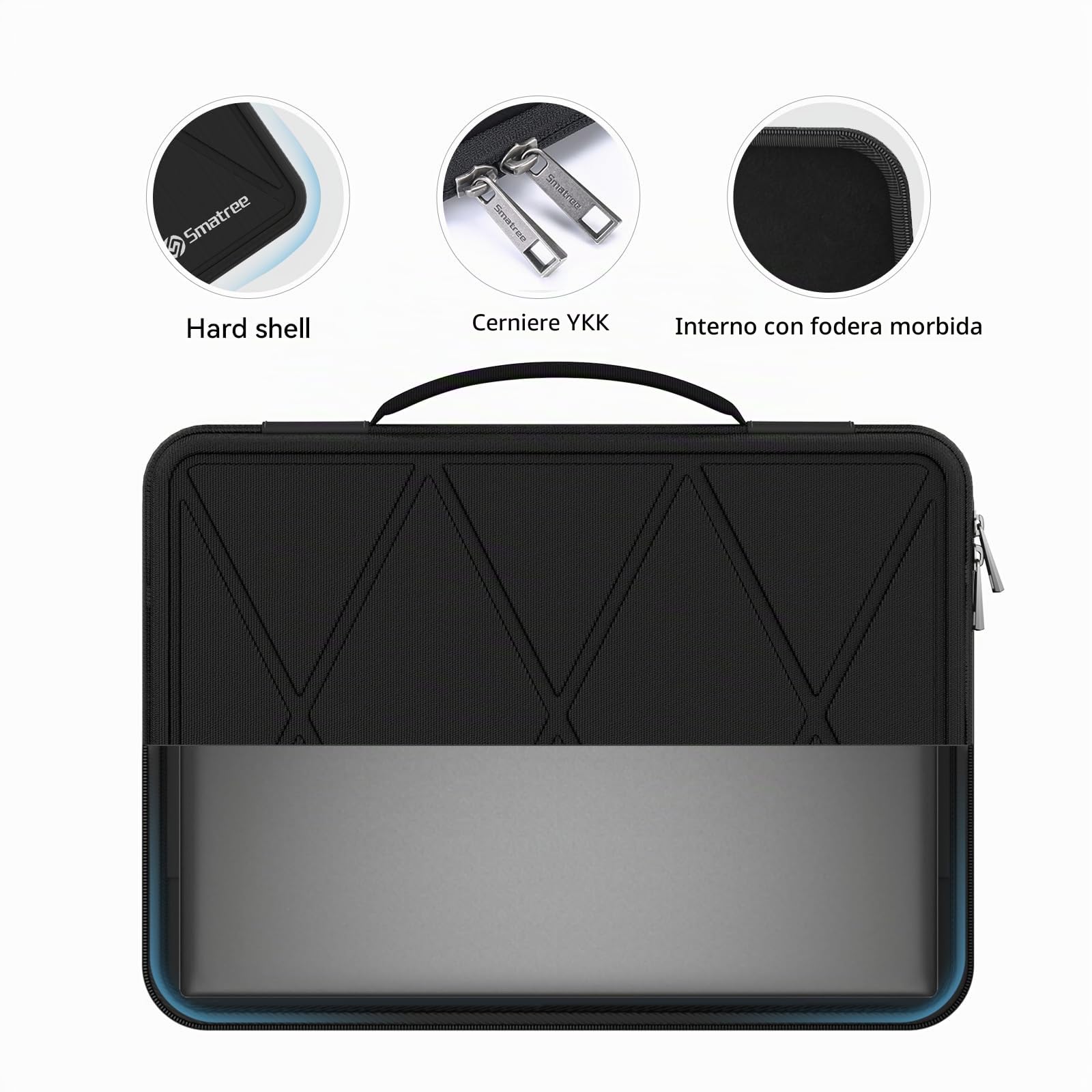 Smatree Custodia protettiva rigida in EVA compatibile con Apple MacBook Air M3 2024/A3113 da 13,6 pollici, per Apple MacBook Air M2 2022/A2681 Notebook Case da 13,6 pollici (X8033)
