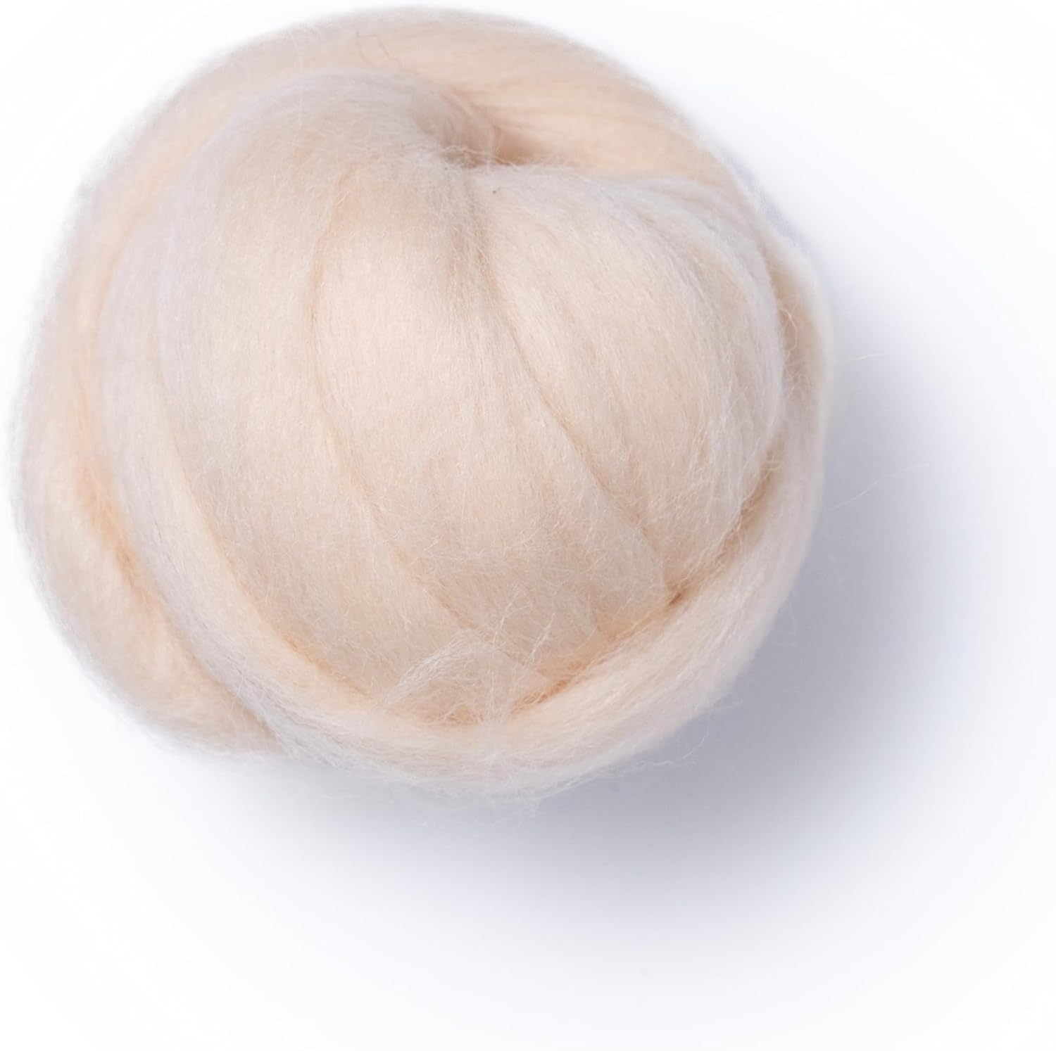 Colored Natural Wool roving, 1 lb. Best Wool for Needle Felting, Wet Felting, handcrafts and Spinning. (Nude Pink, 1 lb)