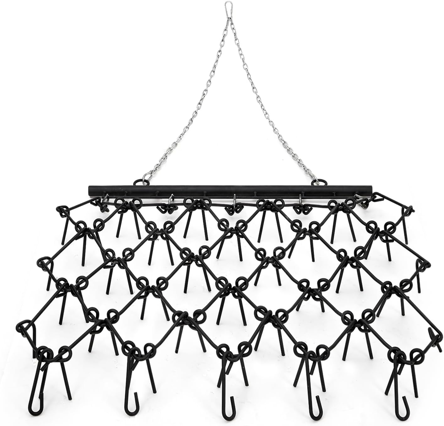 4ft x 4ft Heavy Duty Drag Harrow - 1/2" Tines & Chain Link Mat for Arena Leveling, Pasture Maintenance, Soil Prep - Compatible with ATV, UTV, Tractor