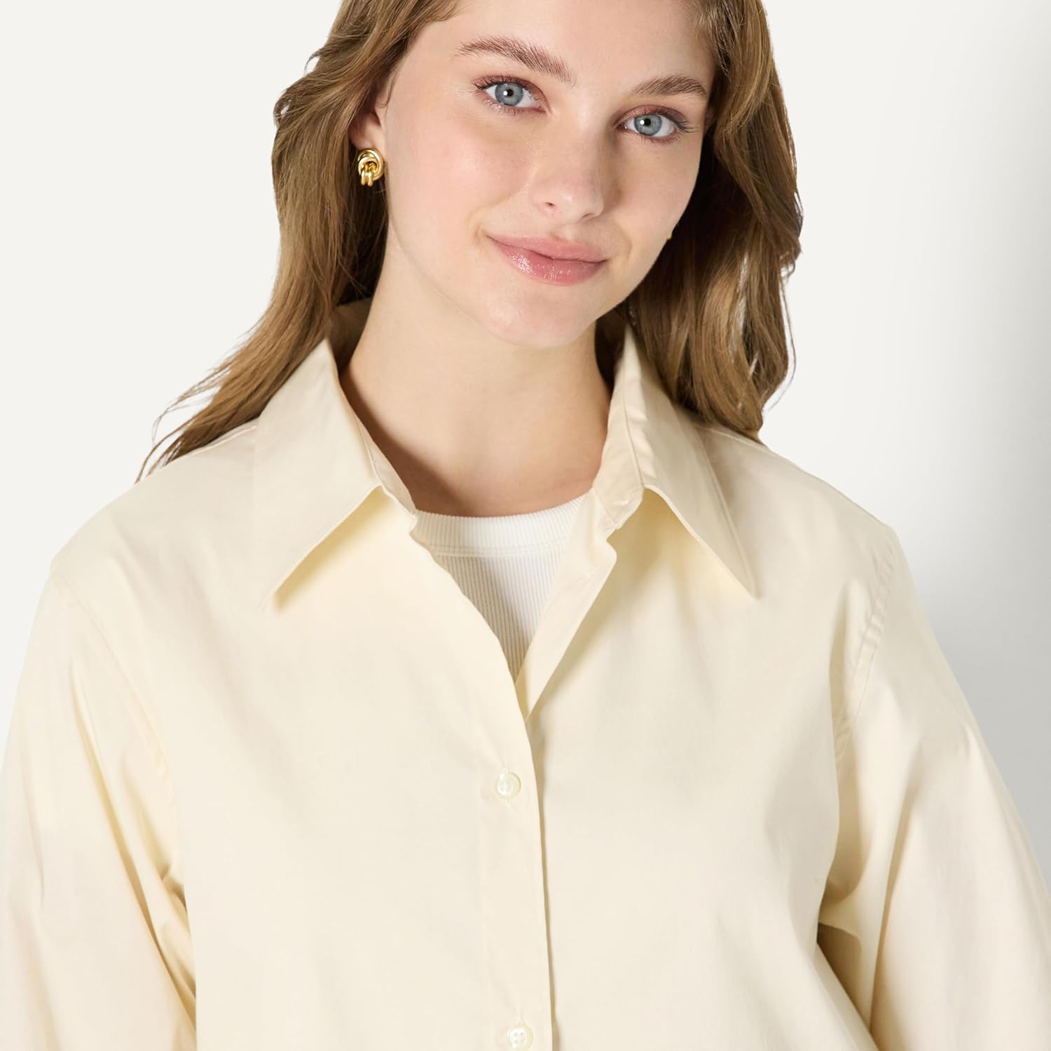 Amazon Essentials (Demi's Pick Women's Oversized-Fit Cotton Stretch Poplin Button-Down Dress Shirt - Image 3