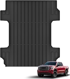 KARPAL 6.6FT Truck Bed Mat for Chevy Silverado 1500 & GMC Sierra 1500 2019-2025 Standard Bed (Not Fit 5.8FT/6.8FT Bed), TPE All Weather Truck Bed Liner Cargo Trunk Accessories for Silverado/Sierra