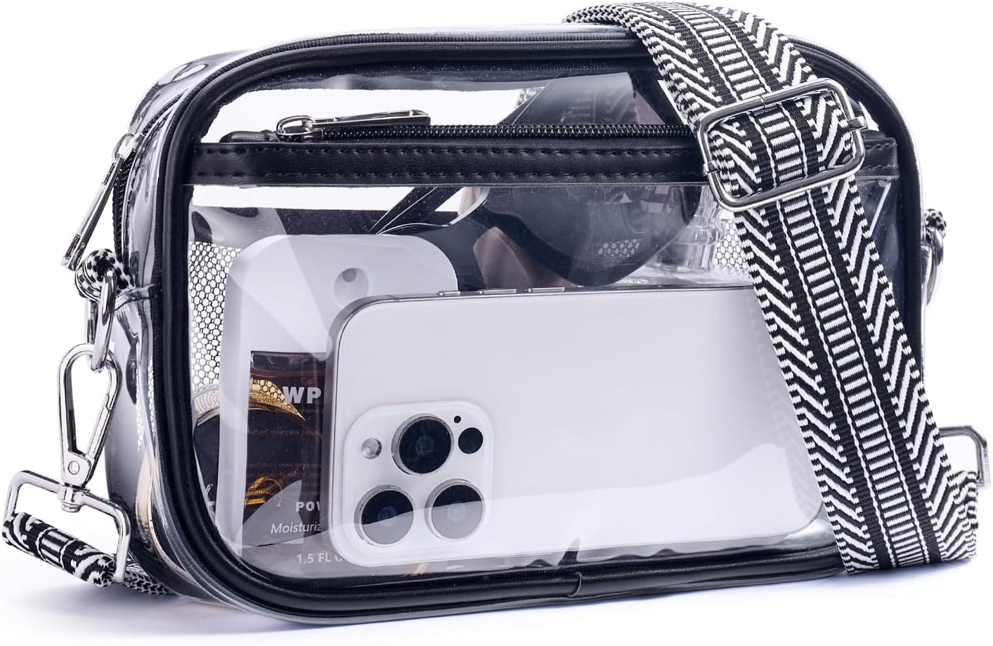 Frevaou Clear Bag for Stadium Events Crossbody Bags for Women Transparent Purse for Concerts, Games, Festivals