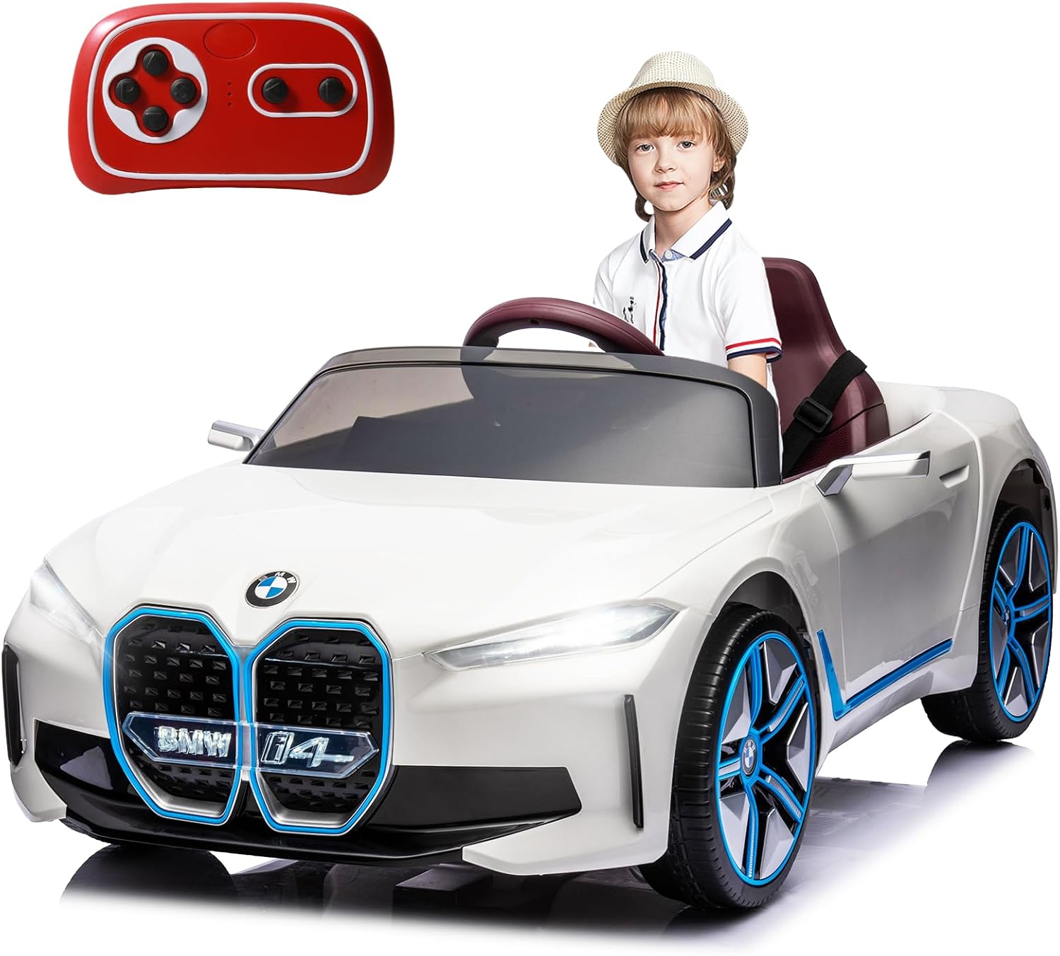 Licensed BMW I4 Ride on Electric Car for Kids with Remote Control, 12V ...