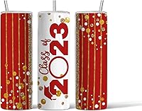 Vista 4 de Custom personalized Class of 2023 tumbler with straw and lid (Red)