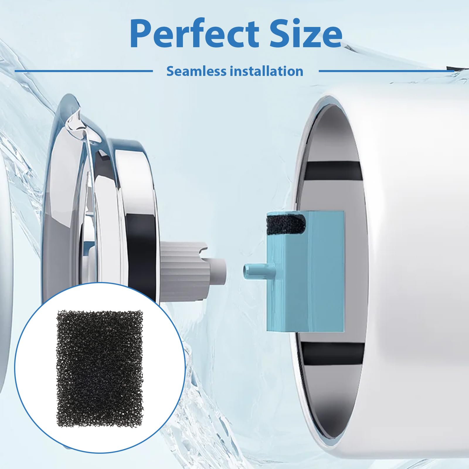 40 Pcs Pet Water Fountain Replacement Filter Sponges Cat Kitty Drink Water Filter Replace Foam Filter Pet Fountain — view 4