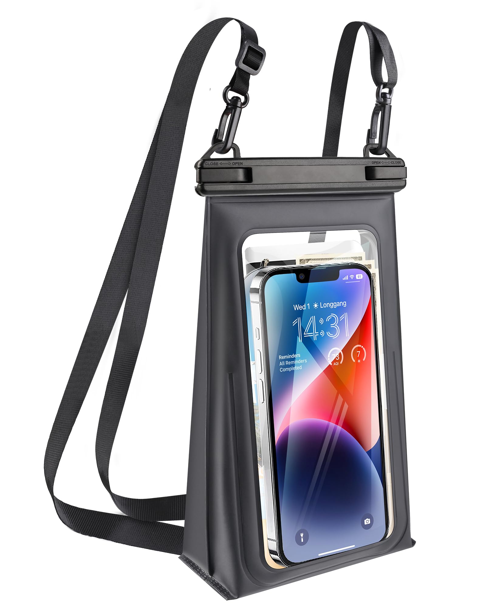 TDLIRH Large Waterproof Phone Pouch Universal Phone Waterproof Case for Phone IPX8 Water Proof Dry Bag with Wide Lanyard Large Capacity Waterproof Bag
