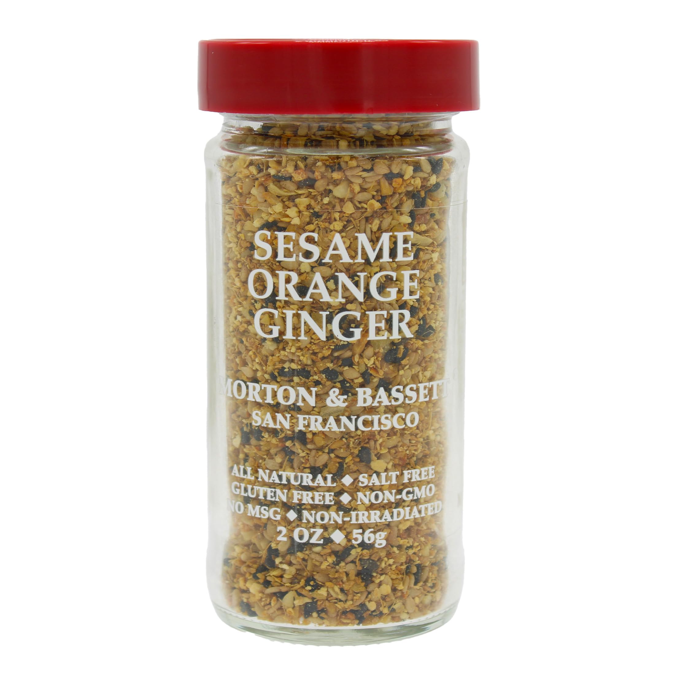 Morton & Bassett Sesame Orange Ginger | Zesty, Nutty Blend for Asian-Inspired Dishes | Gluten Free, Salt Free, Non-GMO | 2 oz Jar