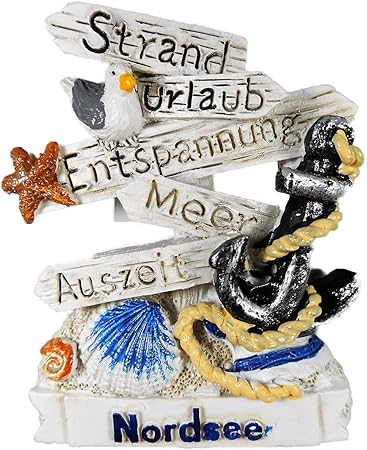 Souvenir Magnet Helgoland Mit Fähre & Leuchtturm - Maritime Deko 11,5x5,5cm