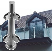 Porch Glass Fence Clamp Pole Metal Glass Railing System Post, Balcony/Veranda/Patio Glass Panel Post, Customizable Glass Balustrade Post/Fence Support Pole, Easy to Mount  Color Corner Post , Size