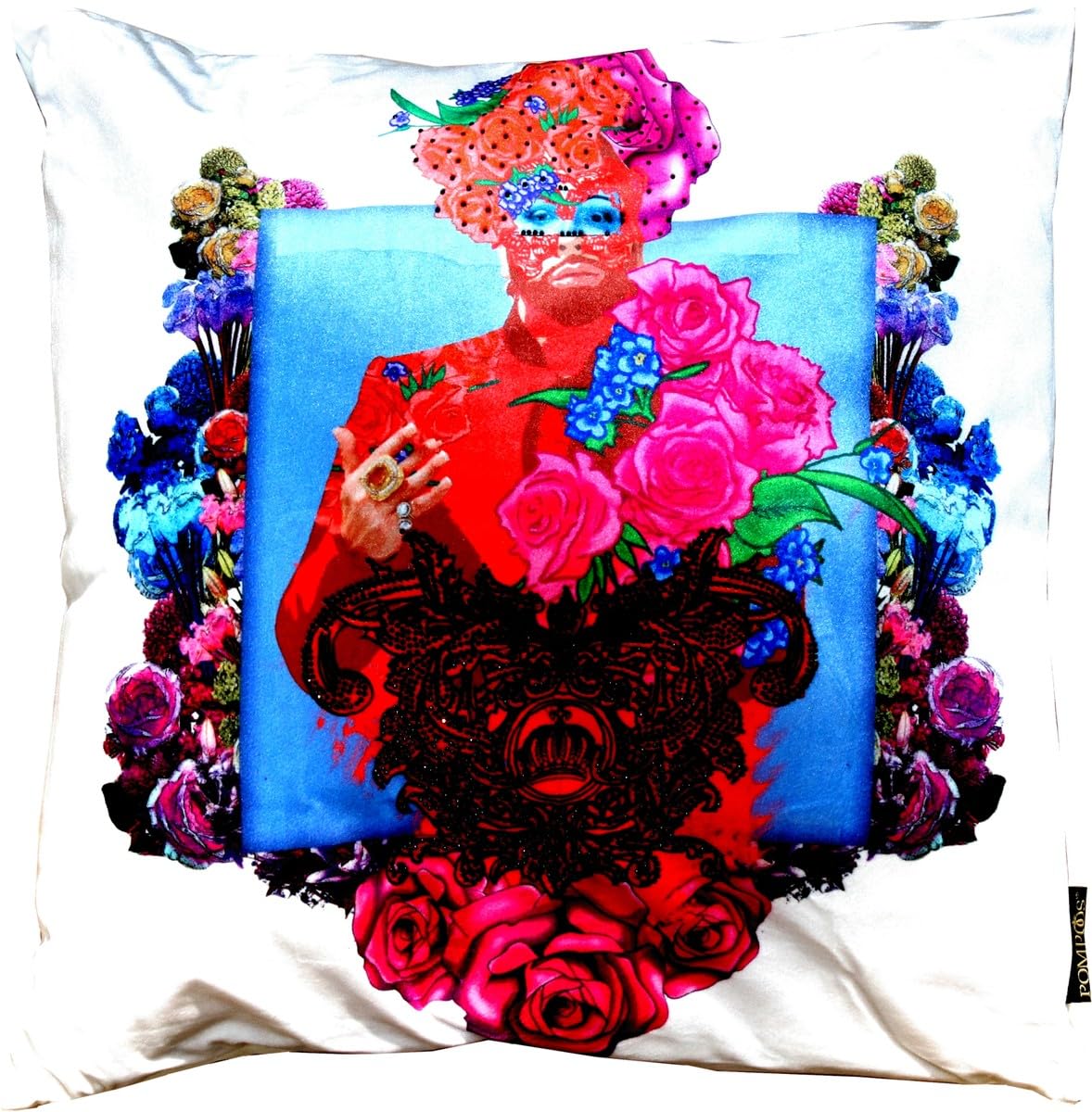Coussin Casa Padrino Pompöös fleurs roses romantisme intérieur