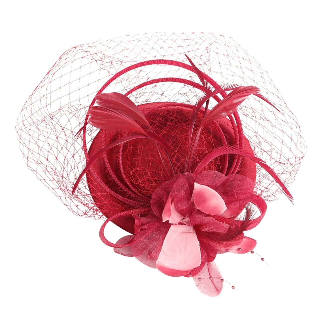 ABOOFAN 5pièces Fascinator Élégant Plume Et Tulle pour Mariage Accessoire De Cheveux Vintage pour Tea Party Et Événements Spéciaux Utilisation Barrette Ou -tête