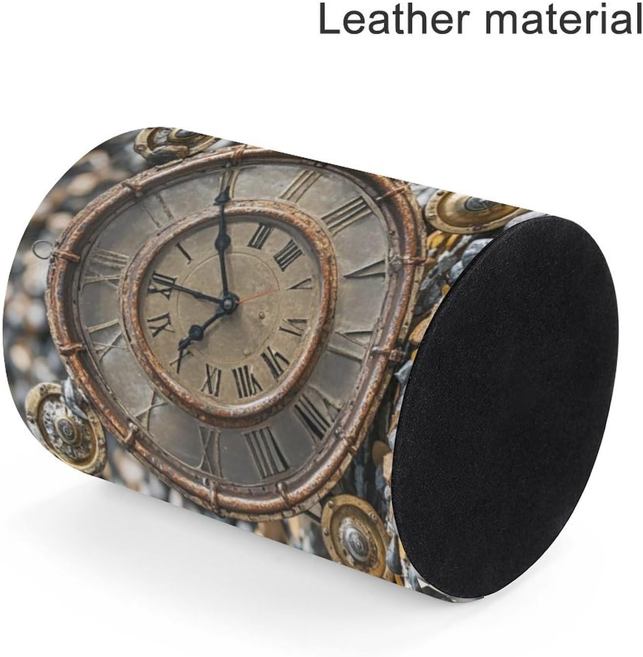 Office Rusty Steampunk Clock Desk Organizer Pen Holder Round image 4