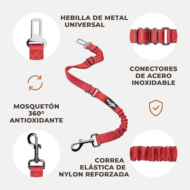 Foto 5 de 6 de WUGLO Cinturón de Coche para Perros - Longitud Ajustable de 30 a 95 cm