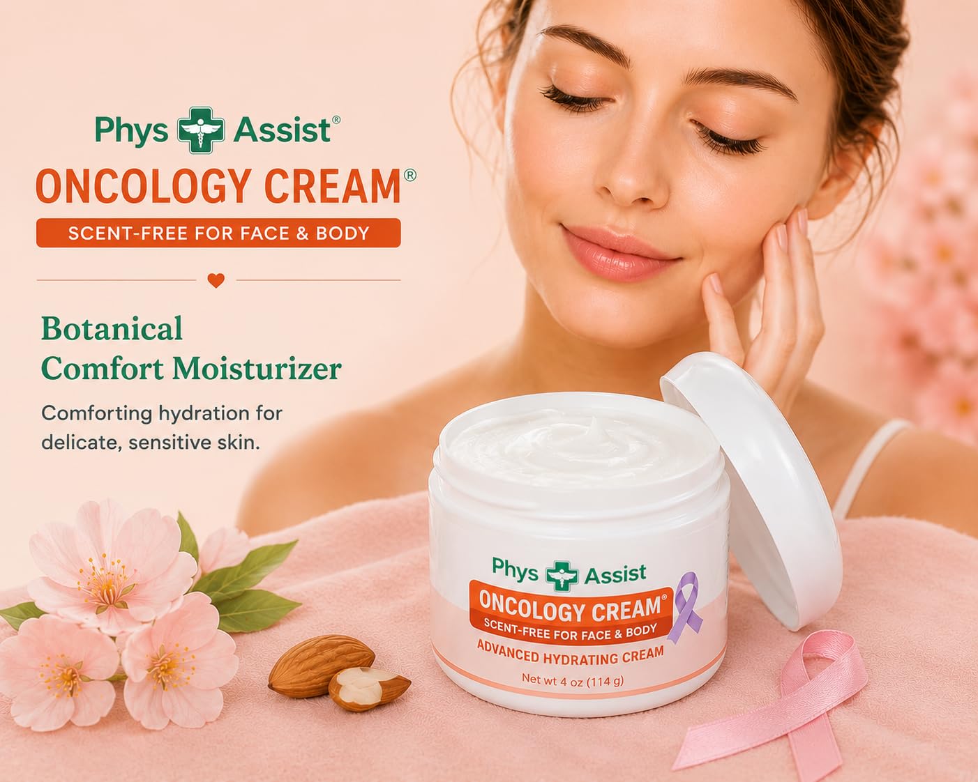 PhysAssist Oncology Recovery Cream - Crema hidratante para la piel, parched, Itchy, Sensitive Skin. Frasco de 4 onzas sin perfume, no irritante, clínicamente probado, dermatólogo, probado por