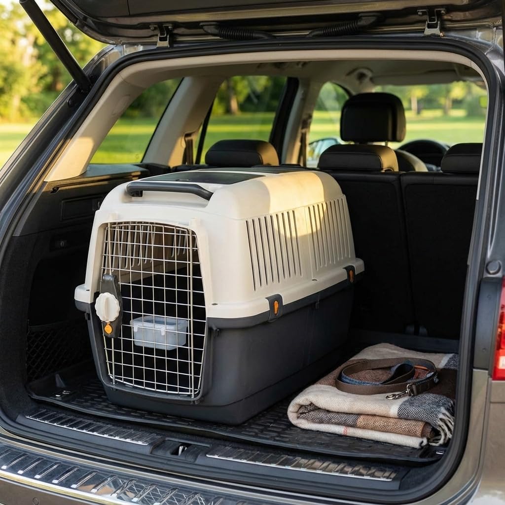 Suinga Transportin para Perro Grande 50x70x51 cm. Caja de Transporte de plástico para Perros y Gatos, Jaula de Transporte