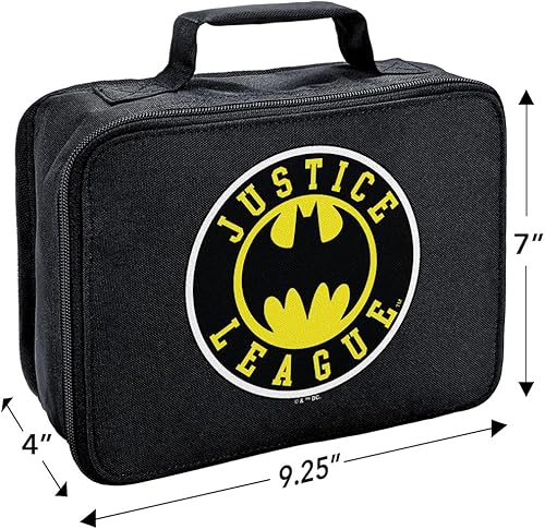 Miniatura 2 de LOGOVISION Lonchera con logotipo atlético de Batman de la Liga de la Justicia con aislamiento y lados suaves, bolsa de almuerzo reutilizable para