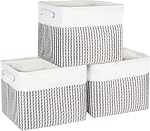 Foldable Storage Bin 12" x 10" x 9.5" Collapsible Basket Cube Storage Organizer Bins with Dual Carry Handles for Home Closet Nursery Drawers Organizer, Set of 3