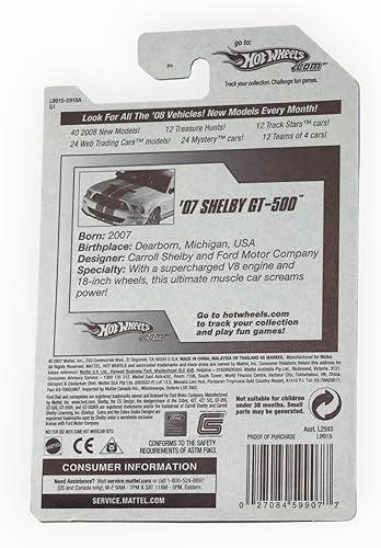 Miniatura 2 de Hot Wheels 2008 Nuevo Modelo '07 Shelby GT-500 1/64 Escala Die Cast Car