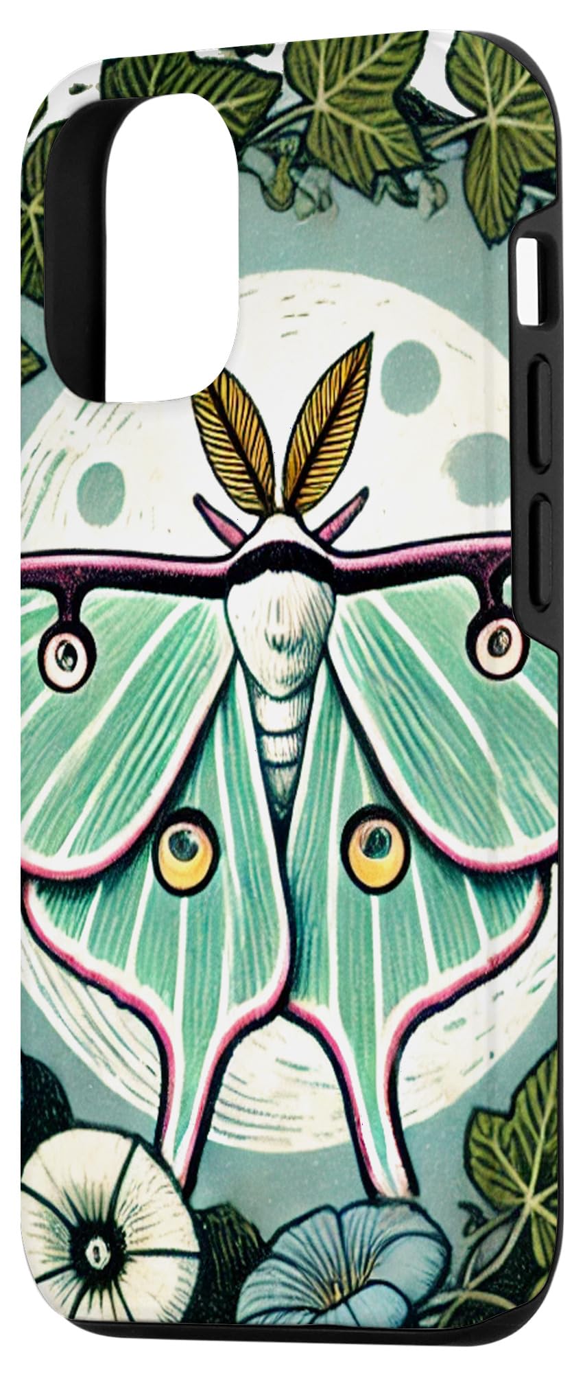 iPhone 13 Pro Luna Moth Floral Illustration Moths Case - Image 2