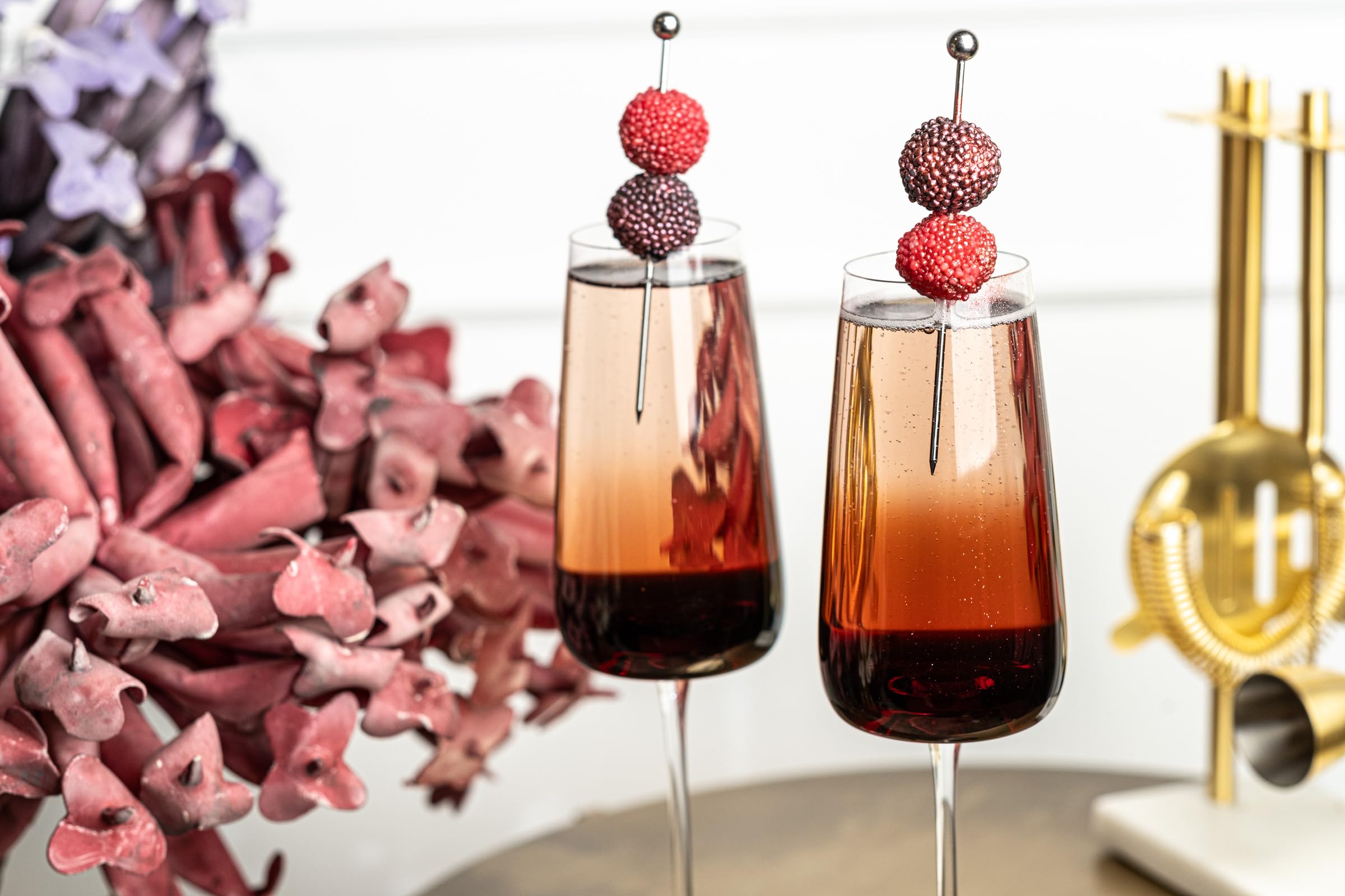 Verres à Prosecco, Cava et Champagne | Lot de 2 | Flûtes à Long Pied en Cristal pour Mimosa, Kir Royale et Impérial, French 75, Hugo et Cocktails de Vins Mousseux | Élégante Verrerie Cadeau