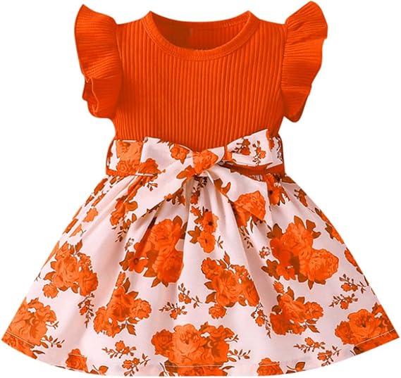 Vestito Bambina 2 Pezzi Estate - Top Senza Maniche Con Fiocco E Gonna A Pois Svizzeri