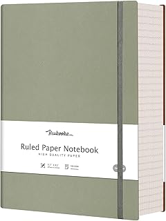 Hiukooka College Ruled/Lined Notebook- 320 Pages A4 Softcover Large Journal, 8.5''×11'', 100GSM Thick Paper, Faux Leather,...
