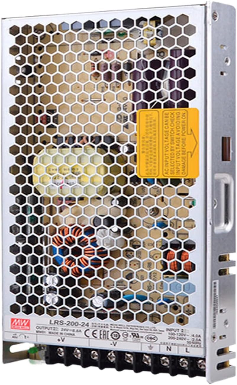 LRS-200-24 24V 8.8A 211W Single Output Switching Power Supply, 90-264VAC Input with Active PFC, Industrial AC/DC Converter for Automation/Telecom/Machinery