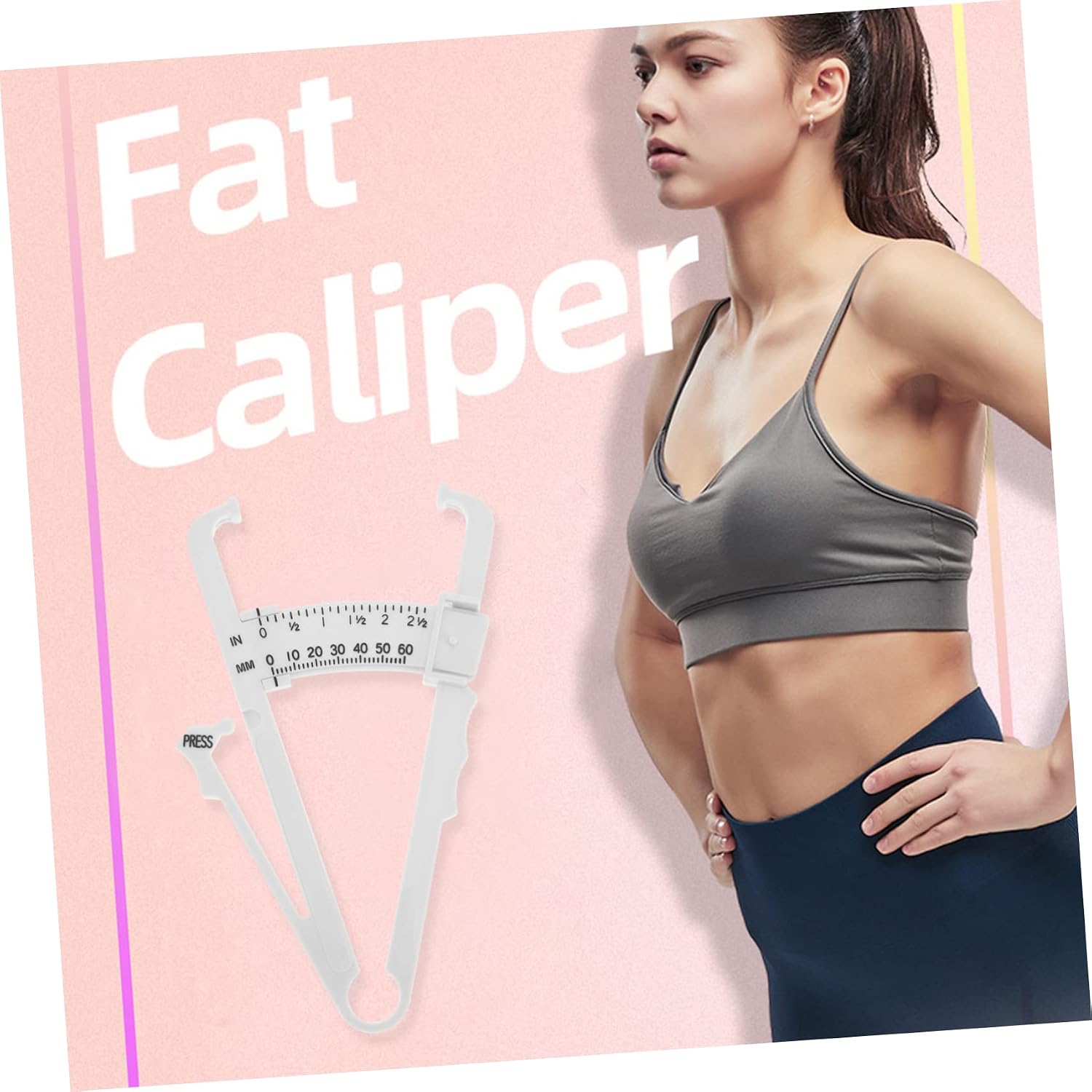 CALLARON 1set Handheld Caliper Compact Skinfold Measure Device for Accurate Fat Analysis Lightweight and Portable Tool for Men Women and Easy to Use for Fitness Monitoring 2pcs