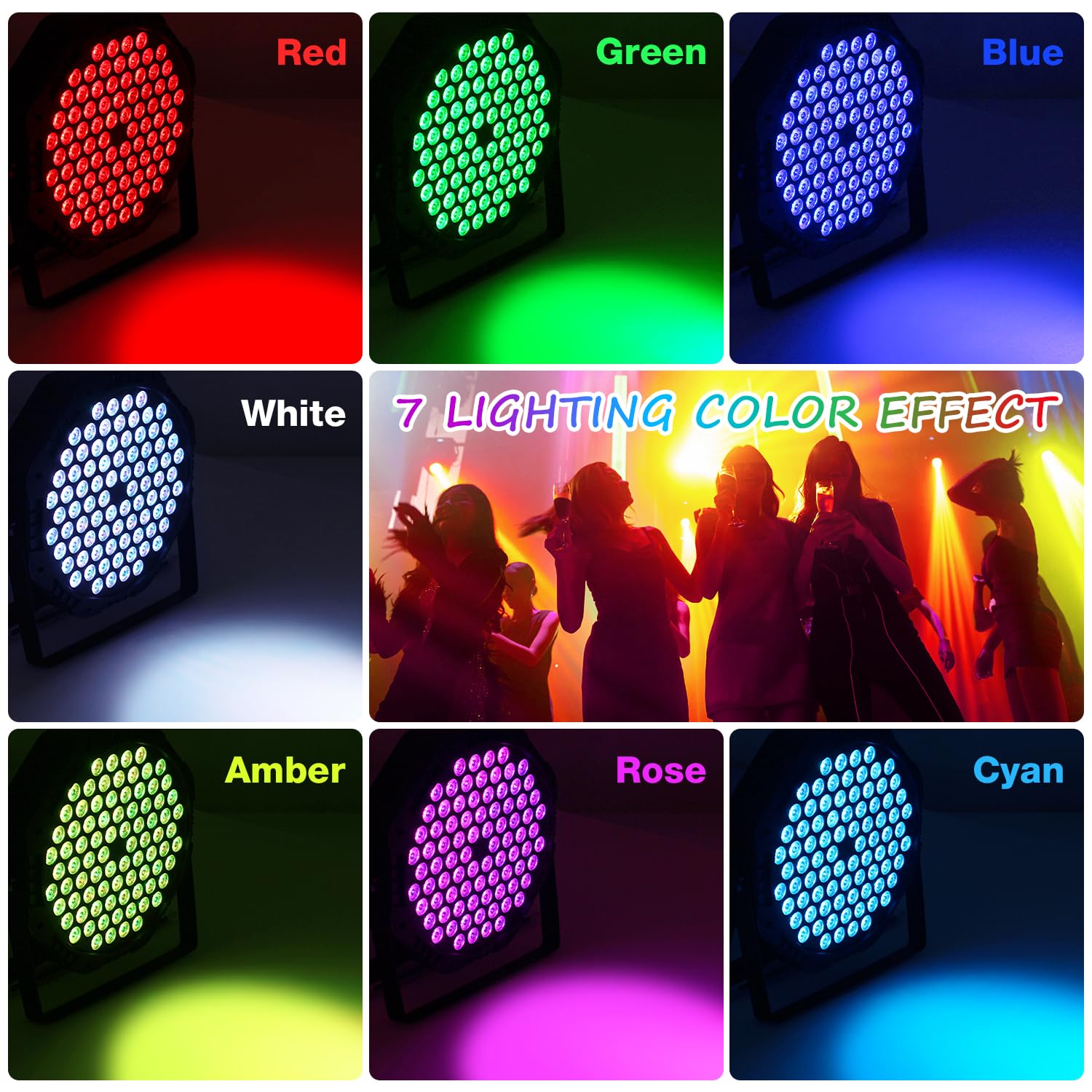 Stage Light,Professional Par Lighting,126W LED Disco Lighs,Large Beam Parlight,Party Lights,Strobe Lights - Image 3