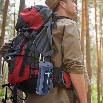 Speaker Case for Ultimate Ears Boom 4 Portable Waterproof Bluetooth Speaker,3 Colors Available,for Mountaineering Hiking Outdoor Travel Compatible with Ultimate Ears Boom 4 Case (Blue)