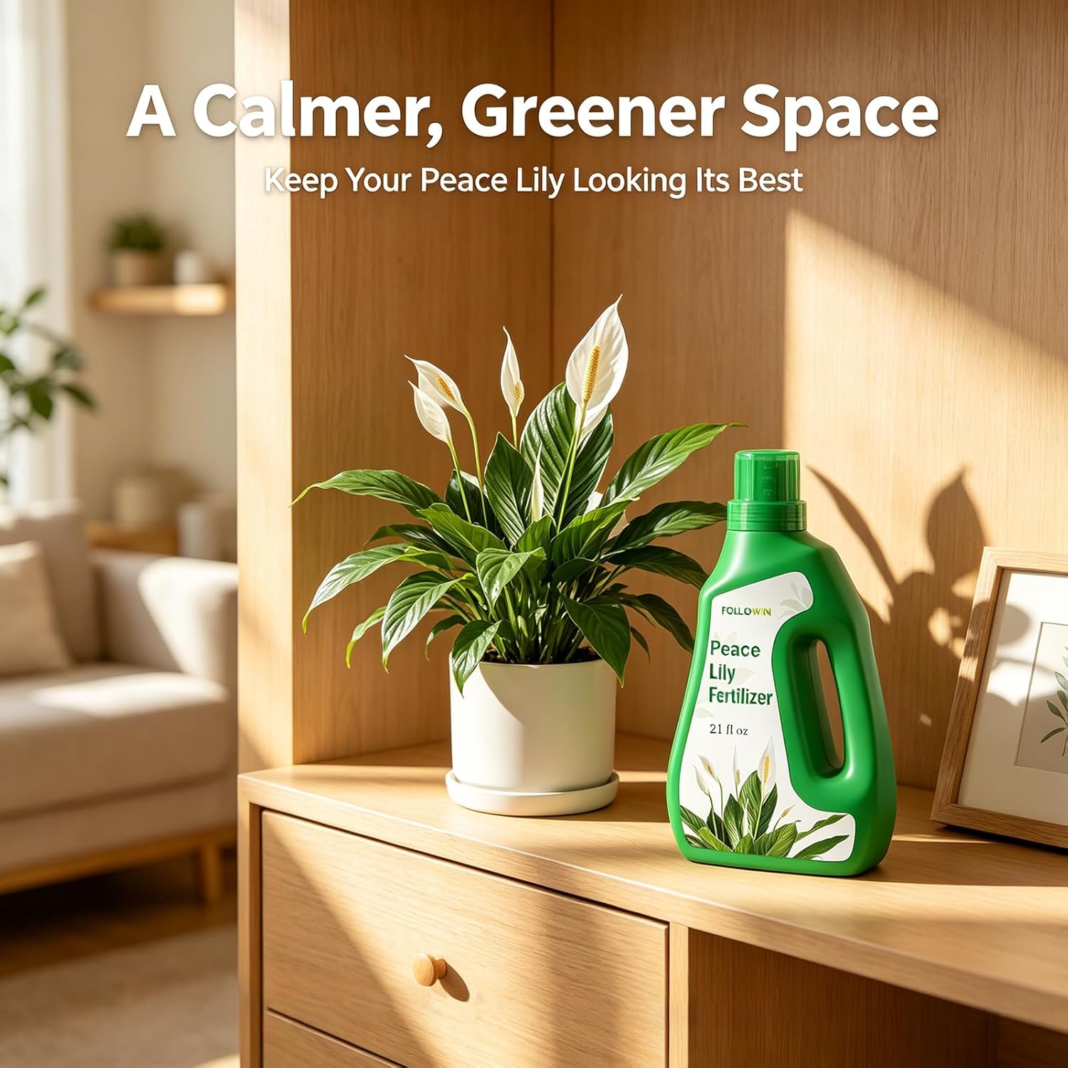 FOLLOWIN pH Up and Down Control Kit, Peace Lily Plant Food, 3-1-2 NPK Liquid Fertilizer for Indoor House Plants