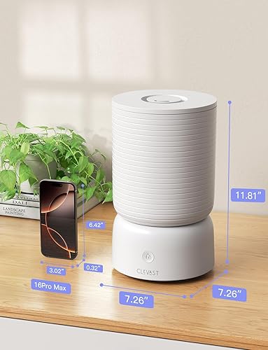 Miniatura 8 de CLEVAST Humidificadores inteligentes para dormitorio, humidificador de llenado superior de niebla fría de 1 galón4 litros con difusor de aceite