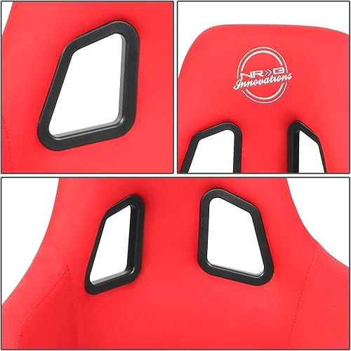 Vista 10 de NRG Innovations NRG-FRP-302BK Asiento de carreras con respaldo fijo de fibra de vidrio (grande), compatibilidad con arnés de 4 puntos, Alcántara